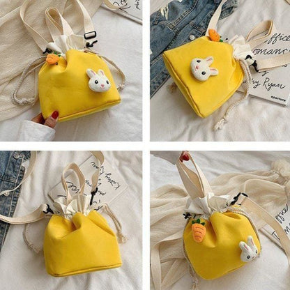 Cartoon Little Rabbit Drawing Rope Crossbody Bag MK15103 - KawaiiMoriStore