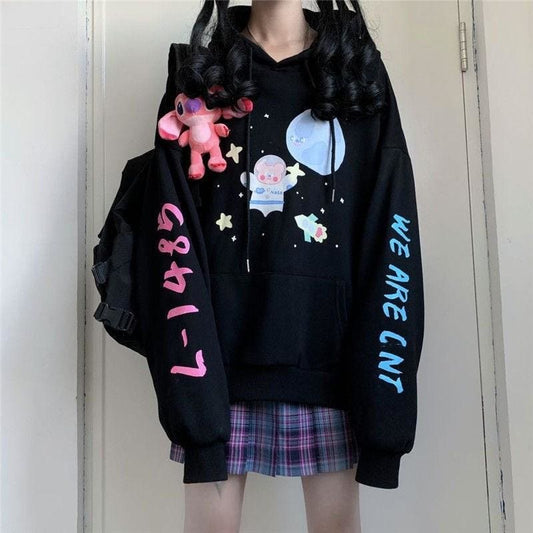 Cartoon Monogram Hoodie Pullover MK15264 - KawaiiMoriStore