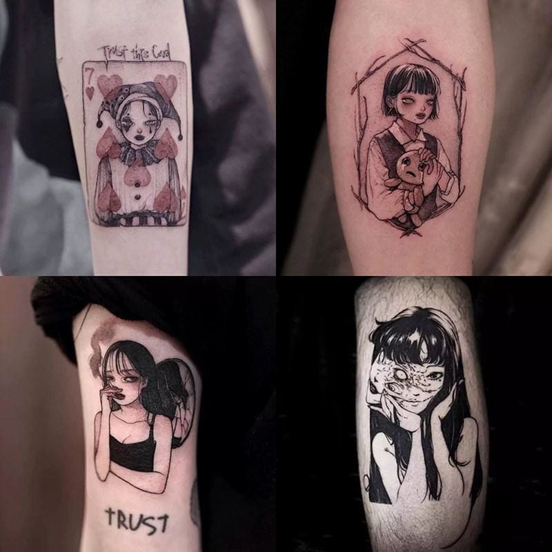 Cartoon Waterproof Long-lasting Dark Tattoo Sticker MK250 - KawaiiMoriStore