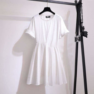 Casual Chic Asian Fashion White Dress Black Vest MK16128 - 