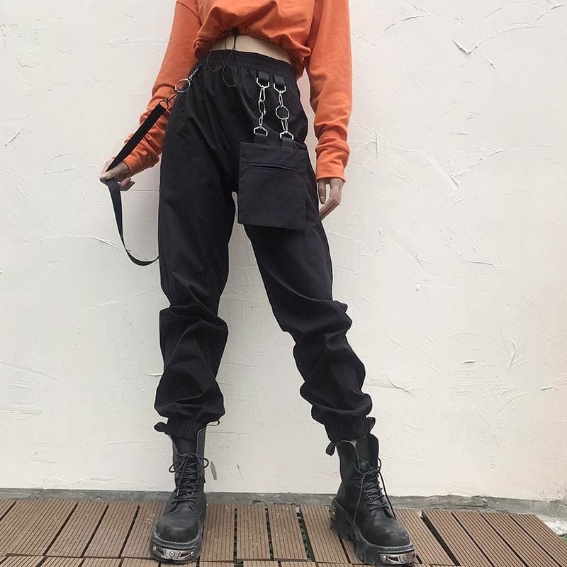 Casual Elastic High Waist Pants - pants