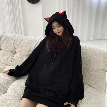 Cat Ears Oversized Hoodie MK15384 - KawaiiMoriStore