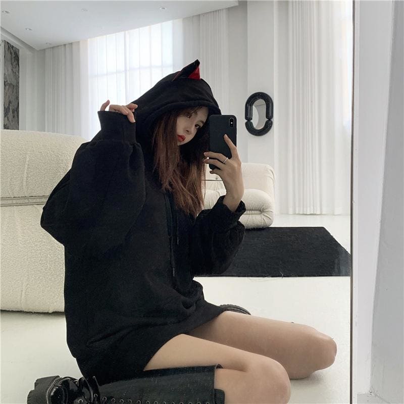 Cat Ears Oversized Hoodie MK15384 - KawaiiMoriStore