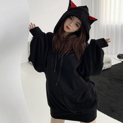 Cat Ears Oversized Hoodie MK15384 - KawaiiMoriStore