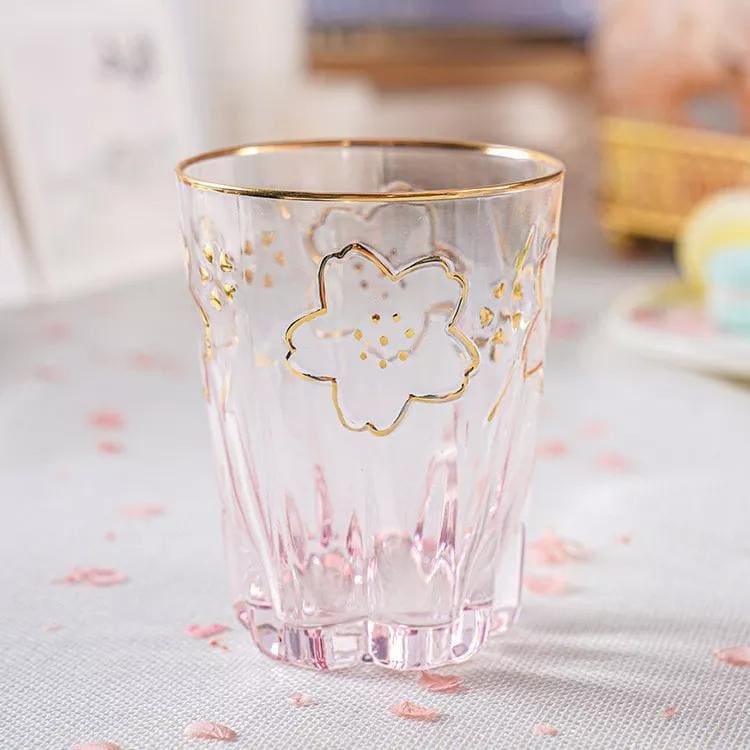 Cherry Blossom Season Kawaii Sakura Glass Mug MM1084 - KawaiiMoriStore
