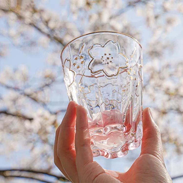 Cherry Blossom Season Kawaii Sakura Glass Mug MM1084 - KawaiiMoriStore