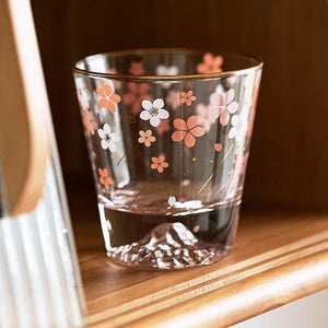 Cherry Blossom Season Mount Fuji Aesthetic Sakura Crystal Glass Mug MK16060 - KawaiiMoriStore