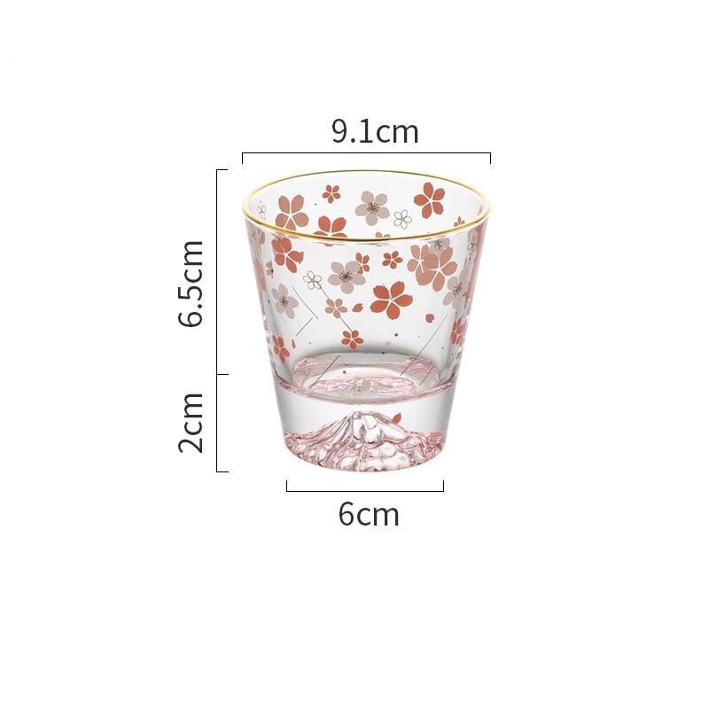 Cherry Blossom Season Mount Fuji Aesthetic Sakura Crystal Glass Mug MK16060 - KawaiiMoriStore