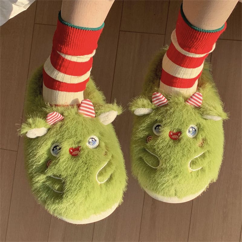 Chibi Fairydust Home Slippers ME52 - Elf monster grass green