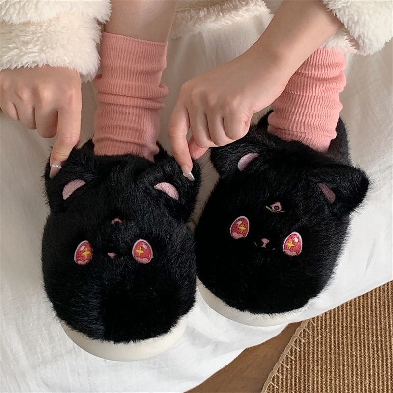 Chibi Fairydust Home Slippers ME52 - Kitten Black /