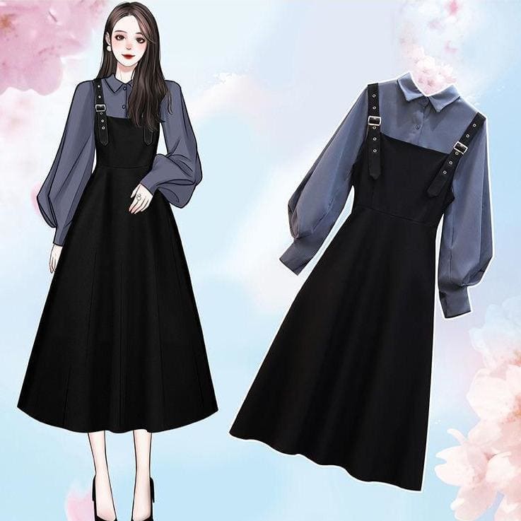 Chic Elegant Shirts+Slip Dress Outfits MK15684 - KawaiiMoriStore
