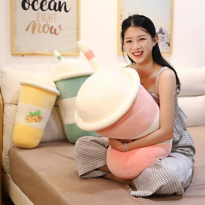 Chic Fruit Milk Bubble Tea Plush Toy Stuffed  Pillow MK15360 - KawaiiMoriStore