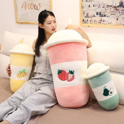 Chic Fruit Milk Bubble Tea Plush Toy Stuffed  Pillow MK15360 - KawaiiMoriStore