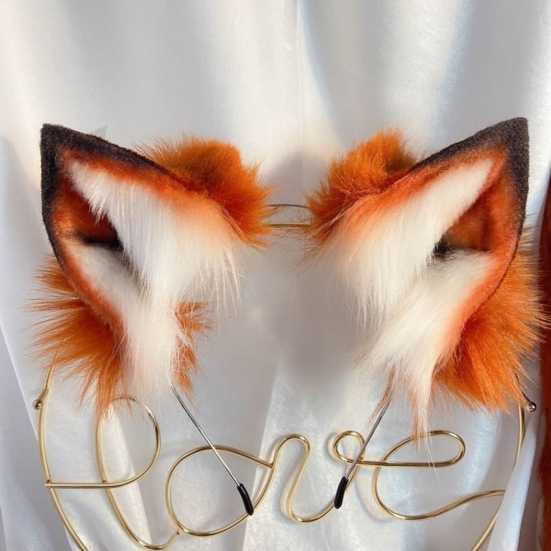 Chic Red Fox Ears Headwear and Tail MK15174 - KawaiiMoriStore