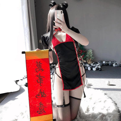 Chinese Style Retro High Slit Classic Improvement Cheongsam Underwear MK274 - KawaiiMoriStore