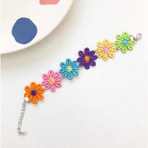 Colorful Daisy Flower Choker - necklace