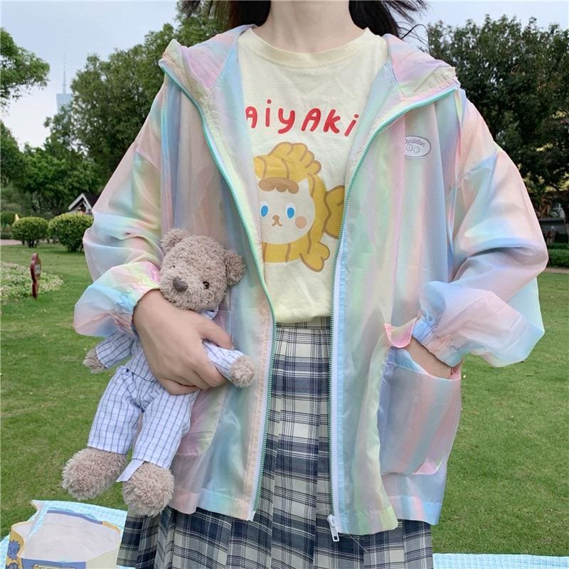 Colorful Summer Hoodie Coat MK15047 - KawaiiMoriStore