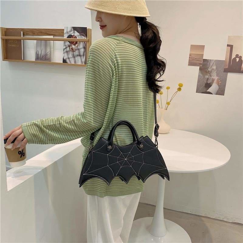 Cool Black Spider Web Bat Shoulder Hand Bag MK16090 - Bag