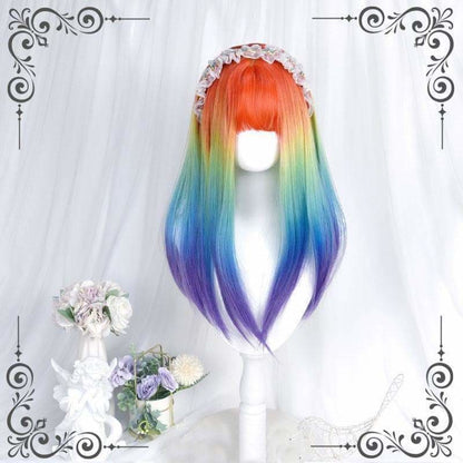 Cool Rainbow Style Long Straight Kawaii Wig MM1744 - Wig