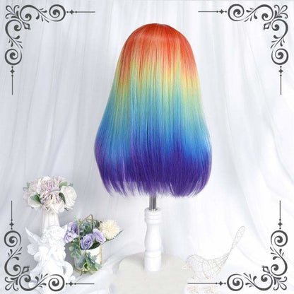 Cool Rainbow Style Long Straight Kawaii Wig MM1744 - Wig