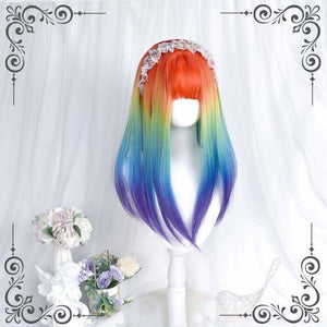 Cool Rainbow Style Long Straight Kawaii Wig MM1744 - Wig