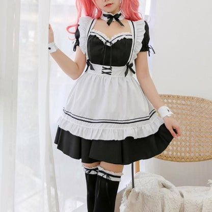 Cosplay Black Maid Dress Nikki UP2U World Traveller Free Ship MK141227 - KawaiiMoriStore