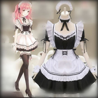 Cosplay Black Maid Dress Nikki UP2U World Traveller Free Ship MK141227 - KawaiiMoriStore