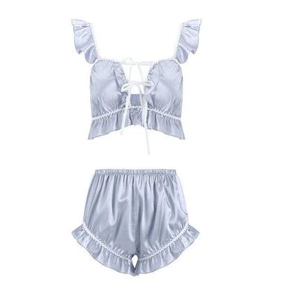 Court Style Spaghetti Strap Tops Pajamas MM0629 - KawaiiMoriStore