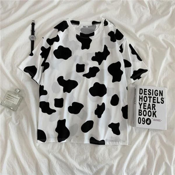 Cow Print Harajuku T-Shirt MK15722 - KawaiiMoriStore