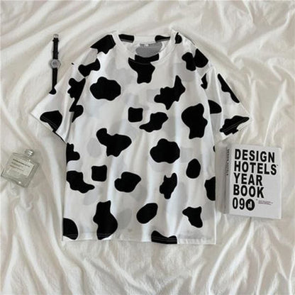 Cow Print Harajuku T-Shirt MK15722 - KawaiiMoriStore