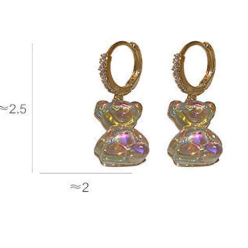 Crystal bear earrings - earrings