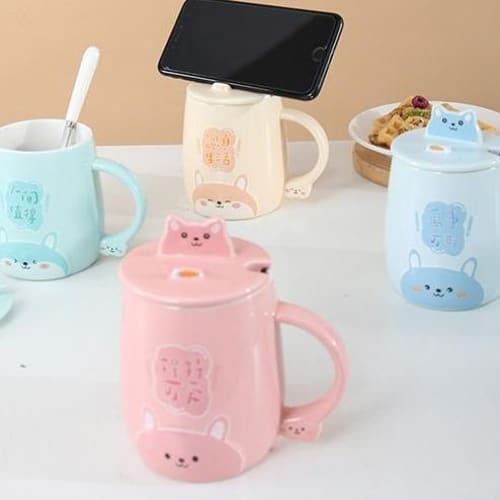 Cute Animals Lovely Pastel Dog Cat Rabbit Mug Cup MK16047 - KawaiiMoriStore