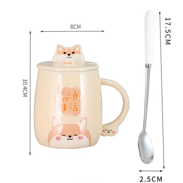 Cute Animals Lovely Pastel Dog Cat Rabbit Mug Cup MK16047 - KawaiiMoriStore