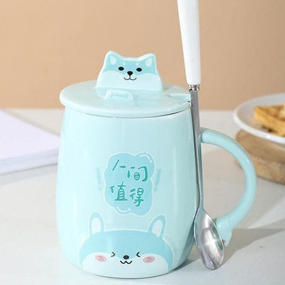 Cute Animals Lovely Pastel Dog Cat Rabbit Mug Cup MK16047 - KawaiiMoriStore