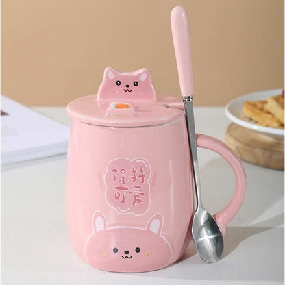 Cute Animals Lovely Pastel Dog Cat Rabbit Mug Cup MK16047 - KawaiiMoriStore