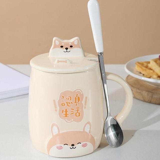 Cute Animals Lovely Pastel Dog Cat Rabbit Mug Cup MK16047 - KawaiiMoriStore
