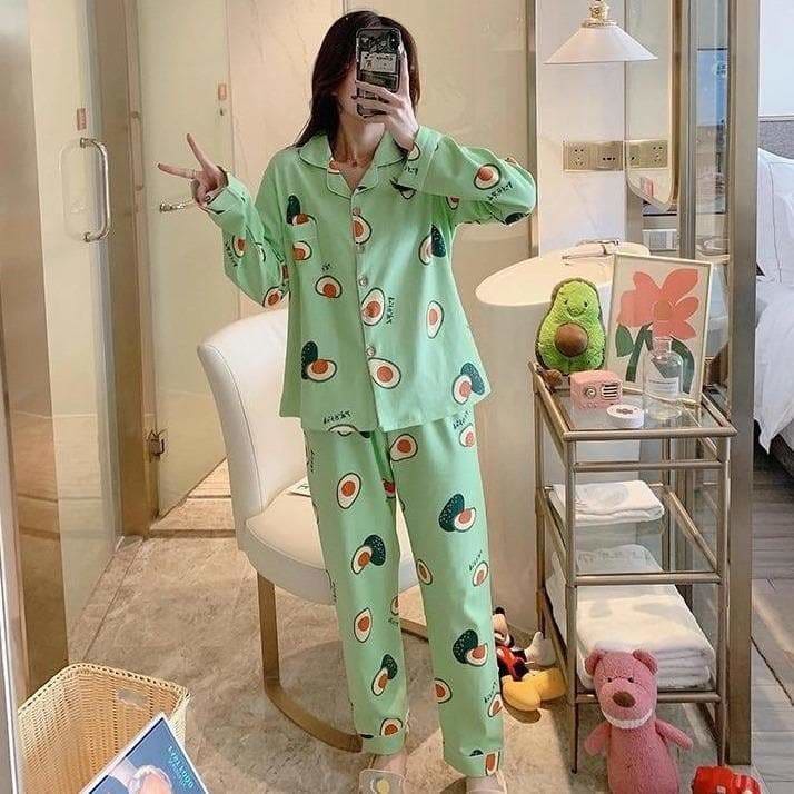 Cute Avocado/Strawberry Fruits Pattern Pyjamas Set SS1789 - 