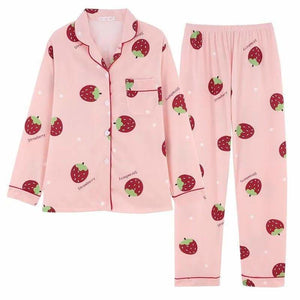 Cute Avocado/Strawberry Fruits Pattern Pyjamas Set SS1789 - 
