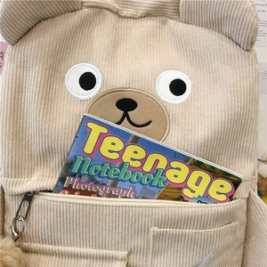 Cute Bear Velvet Backpack - backpack