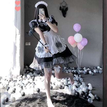 Cute Bowknot Maid Dress Cosplay Costume MK240 - KawaiiMoriStore