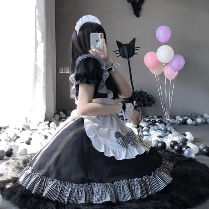 Cute Bowknot Maid Dress Cosplay Costume MK240 - KawaiiMoriStore