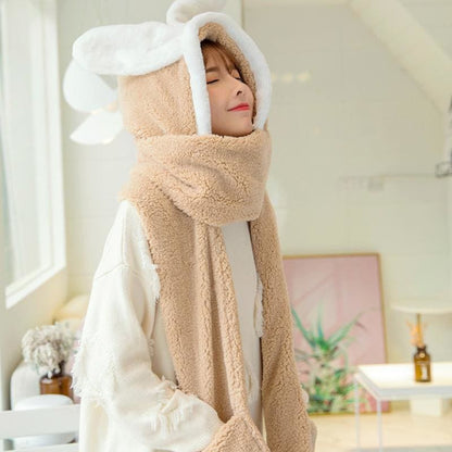 Cute Bunny Ears Hat Scarf Gloves Warmer MK15541 - KawaiiMoriStore