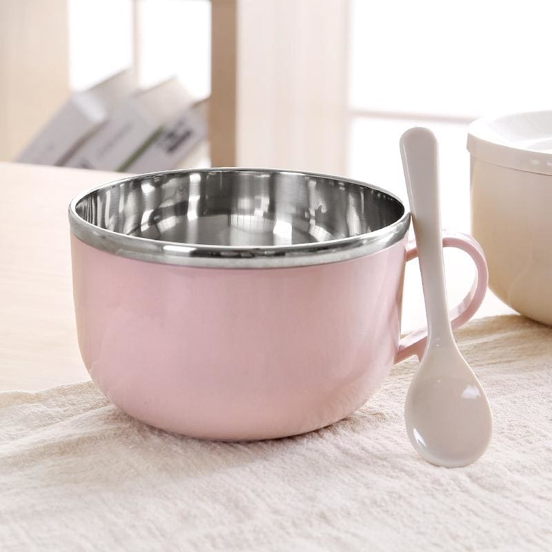 Cute Bunny Stainless Steel Double-layer Ramen Noodles Bowl Anti-scalding MK15766 - KawaiiMoriStore