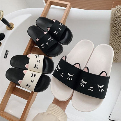 Cute Cartoon Cat Home Indoor Slippers MK14927 - KawaiiMoriStore