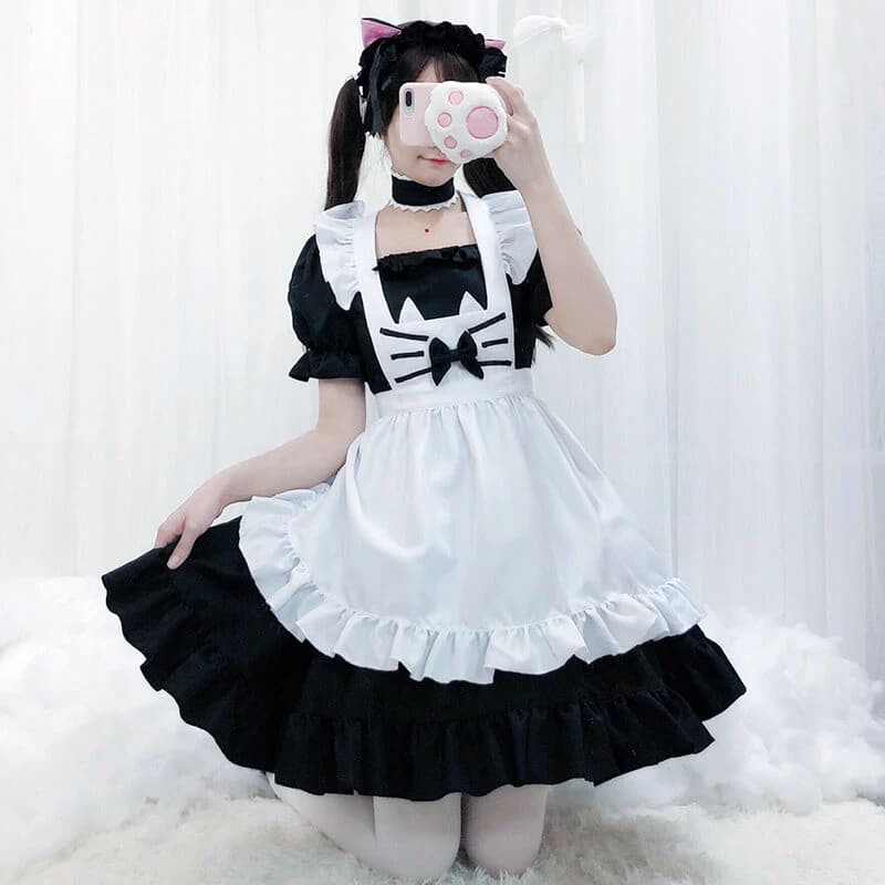 Cute Cat Maid Dress MK15512 - KawaiiMoriStore