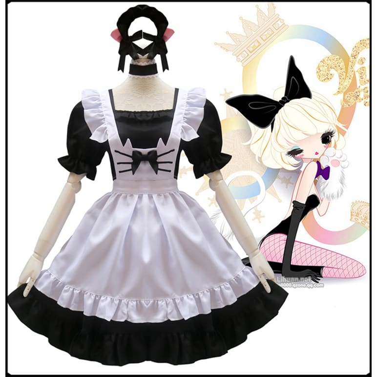 Cute Cat Maid Dress MK15512 - KawaiiMoriStore