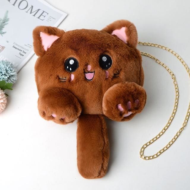 Cute Cat Tail Soft Plush Shoulder Bag MK15321 - KawaiiMoriStore