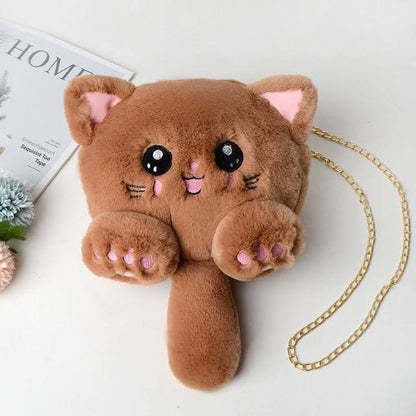 Cute Cat Tail Soft Plush Shoulder Bag MK15321 - KawaiiMoriStore