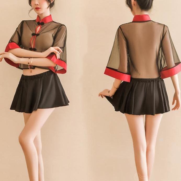 Cute Cheongsam Babydoll Sexy Elegant Mini Chinese Qipao Uniforms MK15681 - KawaiiMoriStore