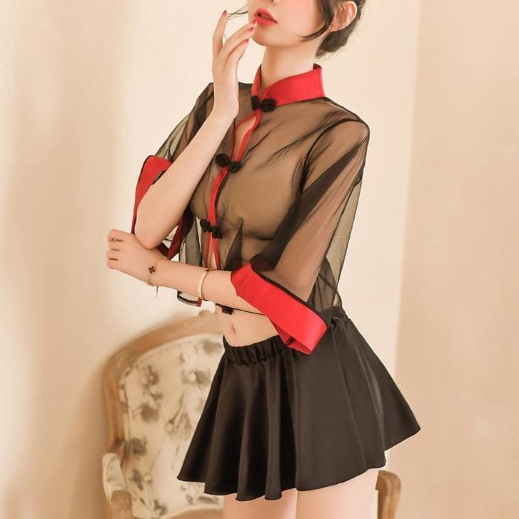 Cute Cheongsam Babydoll Sexy Elegant Mini Chinese Qipao Uniforms MK15681 - KawaiiMoriStore